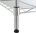 Amazon Basics 5-Shelf Tower Adjustable Storage Shelving Unit, Chrome, 16 D x 16 W x 54 H in