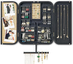 Pinzoveco Hanging Jewelry Organizer, Wall Mounted Jewelry Organizer for Earring Holder Organizer, Jewelry Cabinet Holder Jewelry Storage Box for Earrings, Necklaces, Bracelets, Ring Holder (Black)