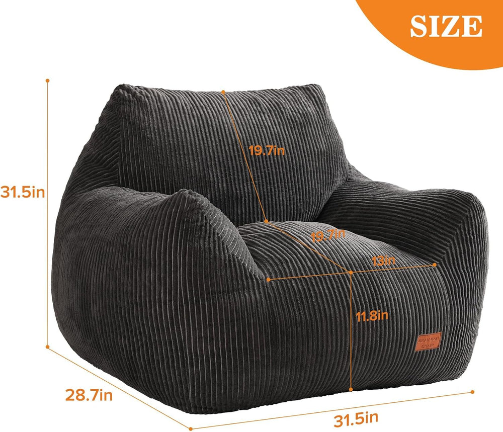 Big Bean Bag Chair for Adults, Ultra Soft BeanBag for Living Room | Stuffed B...