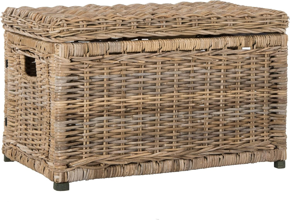 happimess Elijah 31" Wicker Storage Trunk Footlocker Chest, Natural | Ra...