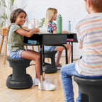 ECR4Kids Active Storage Wobble Stool, 15in Seat Height, Children's Furniture, Black