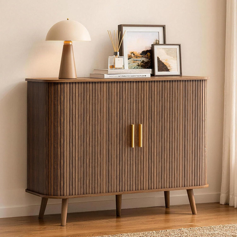 Pamapic 40" Sideboard Buffet Cabinet with Storage & Sliding Door, Wa...