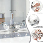 H&D HYALINE & DORA 2 Pack Round Glass Jewelry Dish Jewelry Tray (3.1 Inch) | Gifts for Women, Trinket Dish, Crystal Ring Holder for Engagement Wedding Birthday Holiday