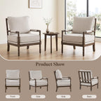 DUHOME Chenille Fabric Spindle Accent Chair Set of 2,Bobbin Chair with High Resilience Spring Cushion and Armrest Pads, Leisure Armchair for Living Room Bedroom Farmhouse Home Office Belcony