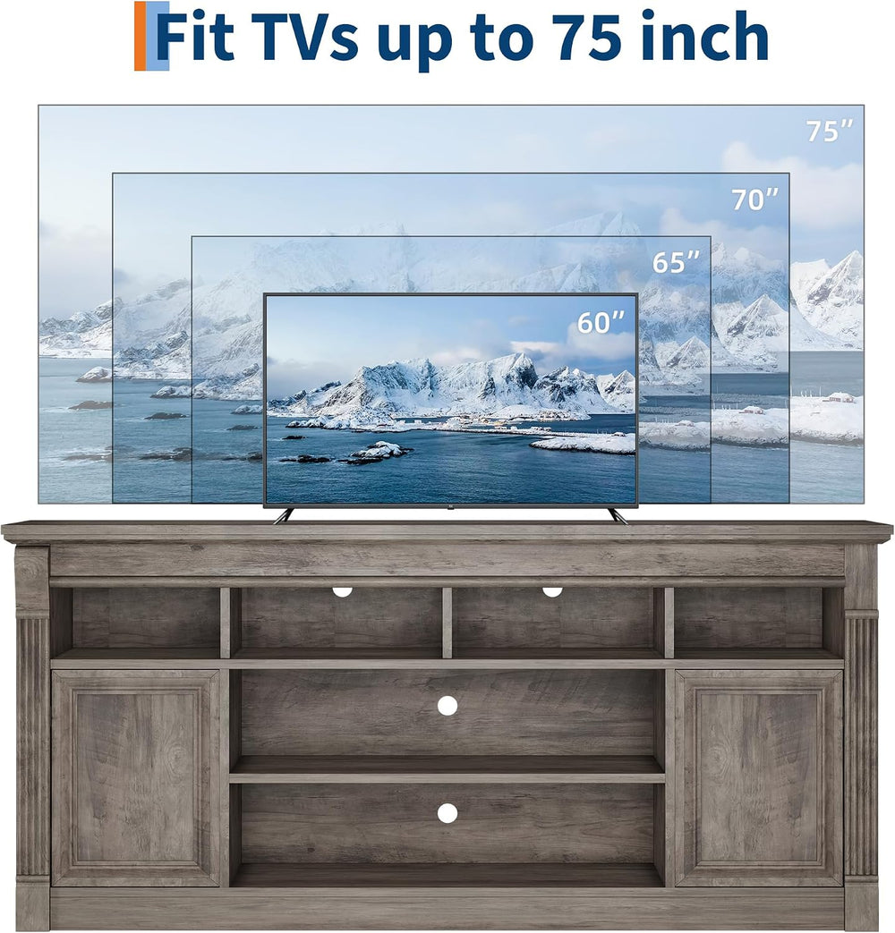 GAOMON TV Stand for TVs Up to 75 Inches, Grey | Entertainment Center, Farmhou...