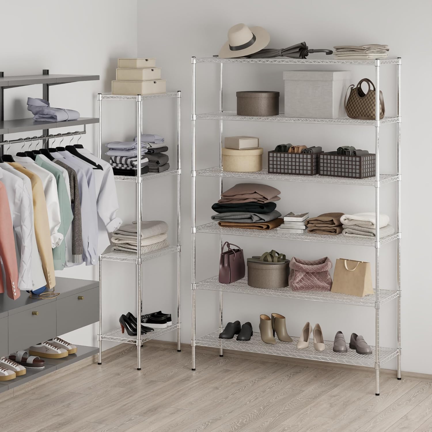 18" Deep x 54" Wide x 86" Height Wire Shelving Kit | 6-Tier | NSF Commercial Storage Rack Unit