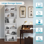GRUSIGN 71" Tall 6-Tier Bookshelf, Large Open Display Bookcase with Ample Storage, Floor Standing Book Shelf for Living Room, Home Office, Bed Room, White