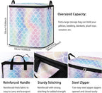 Large Comforter Storage Bag with Zipper,Closet Organizer for Clothes,Blankets,Quilts,Pillows,Fabric Moving Bags with Portable Handles 95L(2-Pack)