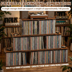 2Pcs Vinyl Record Storage Rack. Record Album Storage Bin. Holds 160–200 Records. Premium Transparent Vinyl Record Stand.Also Suitable for Storing Magazines, Books, Files, Or Cds.