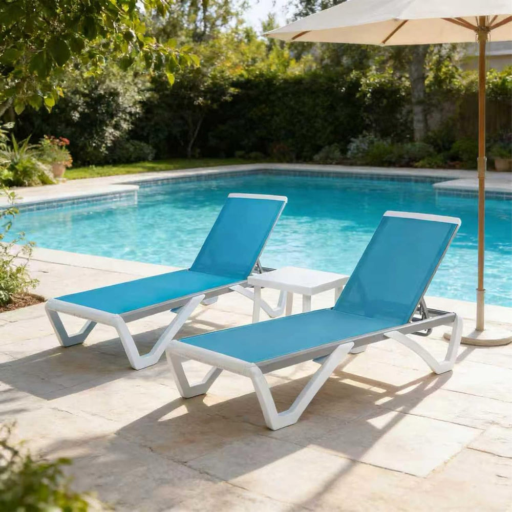Kozyard Outdoor Chaise Lounge Chair, Full Flat Adjustable Patio Lounger with ...