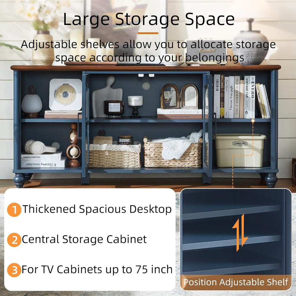 RWYHG Farmhouse TV Stand for 60 in TV, Entertainment Center for Living Room |...
