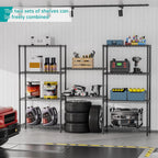SINGAYE 5 Shelf Adjustable Heavy Duty Storage Shelving Unit 350 lbs per Shelf Steel Organizer Wire Rack Storage for Garage Office Pantry Ktichen Black 14" Dx36 Wx72 H