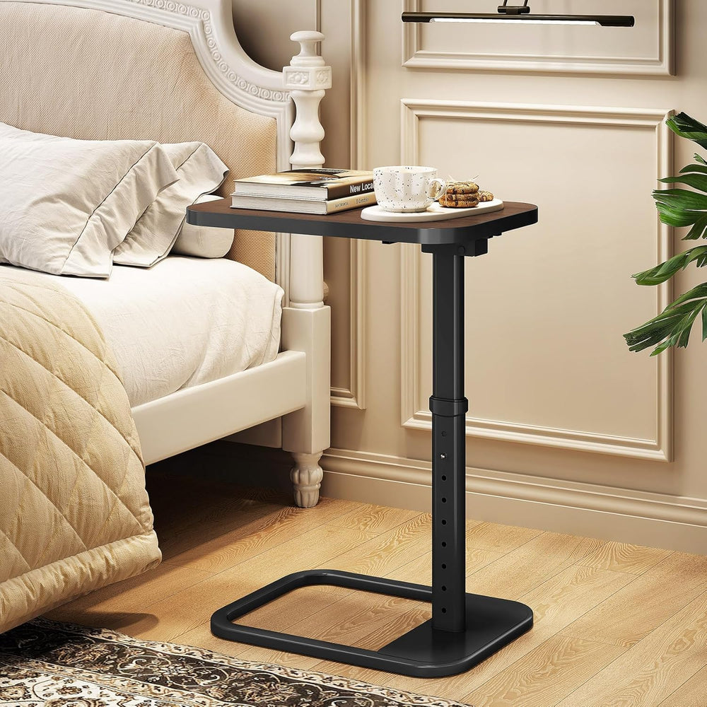 Kitstorack TV Tray Table, Adjustable Height & Rounded Metal Corners, Snac...