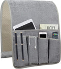 NB Sofa Armrest Organize remote holder bedside caddy organizer with 5 pockets，non-slip couch remote control holder couch armchair caddy accessories (Gray, 35"x12.4")
