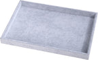 Mornajina 13.8" x 9.5" Velvet Jewelry Tray Jewelry Display Tray, Stackable Empty Plate Trays for Earrings Necklaces Bracelet Rings Display Showcase - Grey