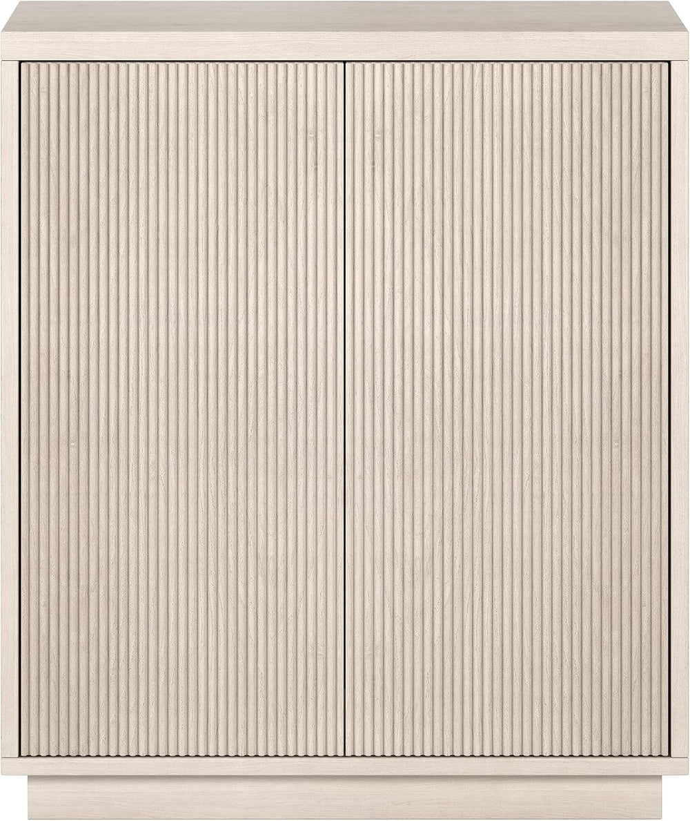Henn&Hart 28" Fluted Accent Cabinet, Sideboard Buffet, Beech White
