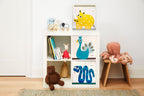 3 Sprouts Toy Storage Cube Bin, Foldable Storage Box, Rhino | Foldable organizer, Playroom or nursery toy storage, Cube shelf compatible, Toys books clothes storage, Folds flat
