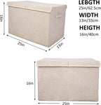 popoly Large Toy Box Chest Storage with Flip-Top Lid, Collapsible Kids Storage Boxes Container Bins for Toys, Playroom Organizers, 25"x13" x16"(Linen Beige)