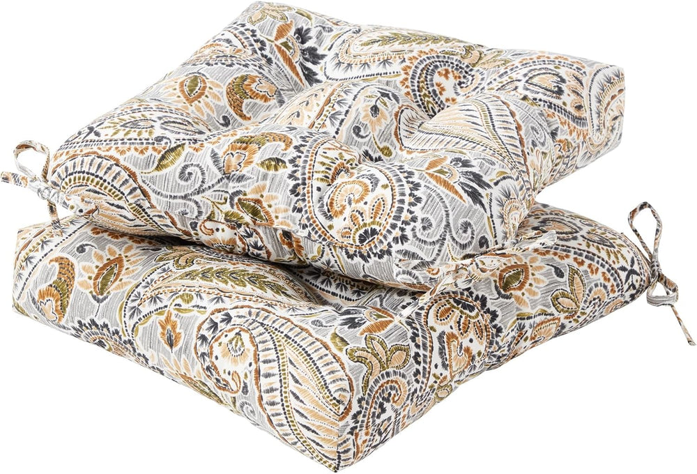 20x20 Square Tufted Outdoor Seat Cushion, Reversible Patio Chair Cushion with...