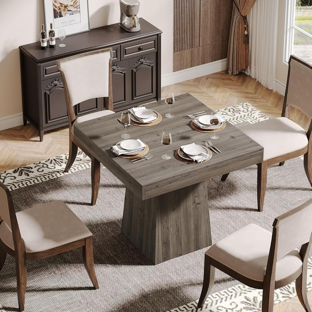 Tribesigns Square Dining Table for 4, 31.5-Inch Small Kitchen Table with Stur...
