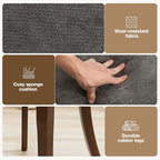 UVV Wooden Dining Chairs Set of 6, Mid Century Upholstered Dining Room Chair Kitchen Chairs, Chenille Dinner Chair with Solid Wood Legs for Kitchen Dining Room, Dark Grey