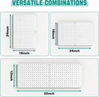 EVERHANGER Metal Pegboard Panels, Heavy Duty Pegboard Wall Organizer, Garage Wall Panels, Tool Storage Organization, 12"X16", 2pcs, White