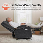 MCombo Large Power Lift Recliner Chair for Elderly, Lift Chair with Heat and Massage, 3 Positions, USB Charge Ports, Cup Holders, Fabric 7099 (Large, Dark Grey)