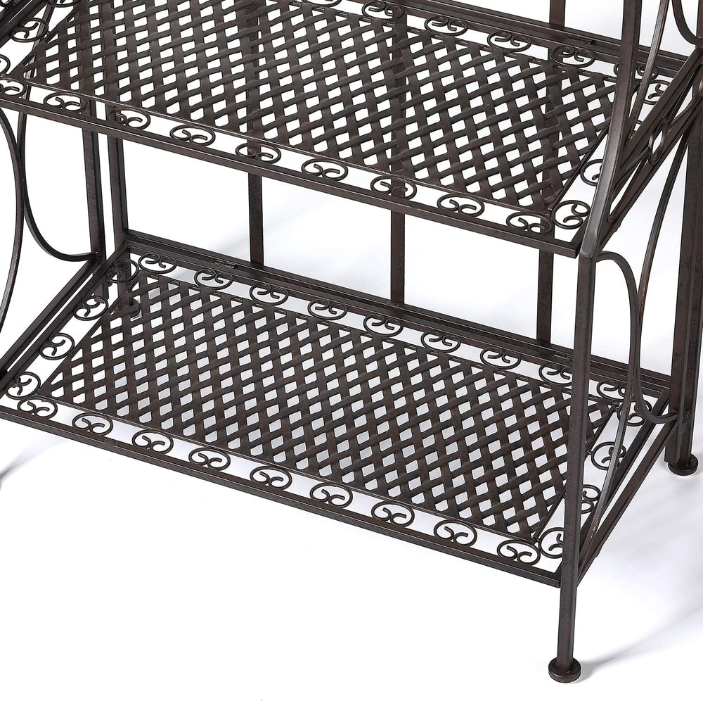 Kitchen Metal Bakers Rack Microwave Oven Stand Kitchens with Storage Three-Ti...