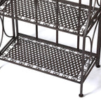 Kitchen Metal Bakers Rack Microwave Oven Stand Kitchens with Storage Three-Tiered Kitchen Organization Shelf Rack, 27" x 13.75" x 48.6",Antique Bronze