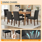 Upholstered Dining Chairs Set of 2, Button Tufted Parsons Chairs with Wood Legs and Padded Seat, Modern Fabric Side Chairs for Dining Room Kitchen Farmhouse Hotel, Black