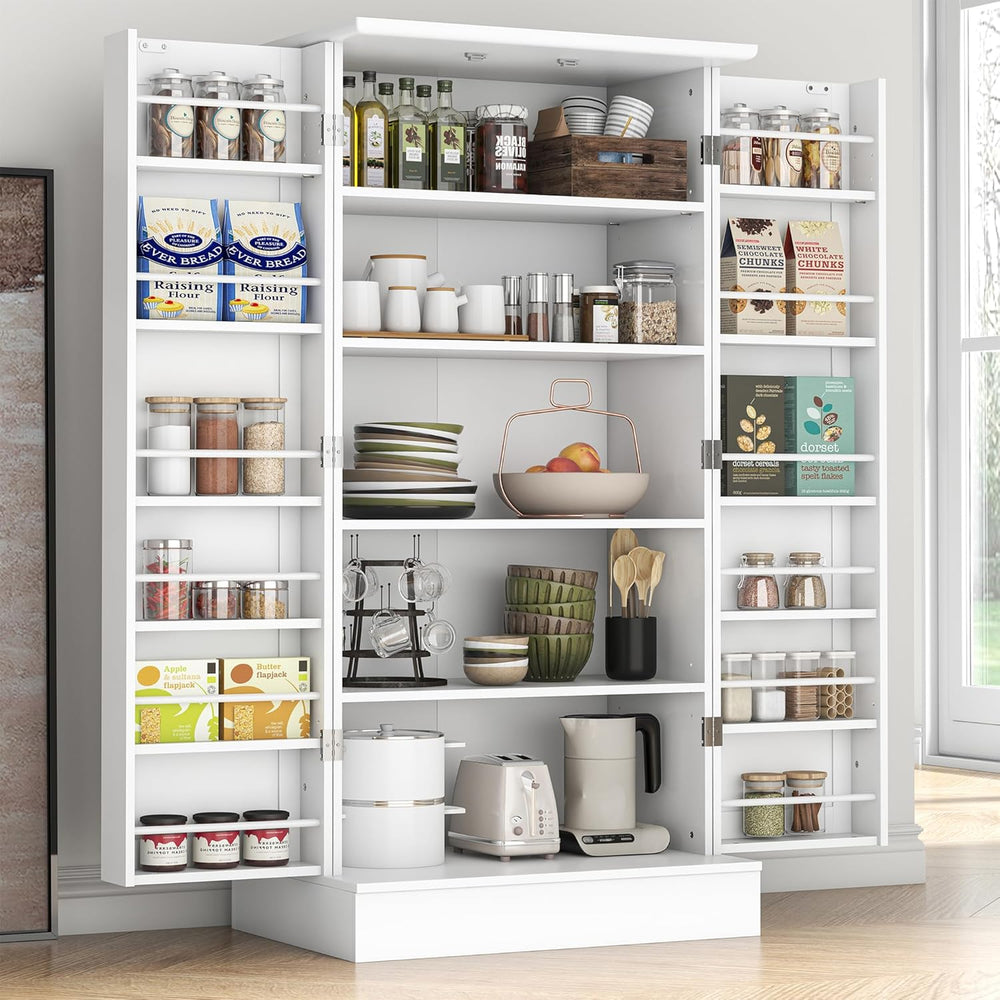 kepptory 47” Pantry Cabinet, Kitchen Pantry Storage Cabinet with Doors and Ad...