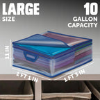 Ziploc Flexible Totes, Large Size, 10 Gallon, 2 Count Organizing Tote with Zipper and Built‑In Handles, Flexible & Stackable Clothing and Home Storage Bag