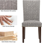 COLAMY Upholstered Parsons Dining Chairs Set of 6, Fabric Dining Room Kitchen Side Chair with Nailhead Trim and Wood Legs - Boho