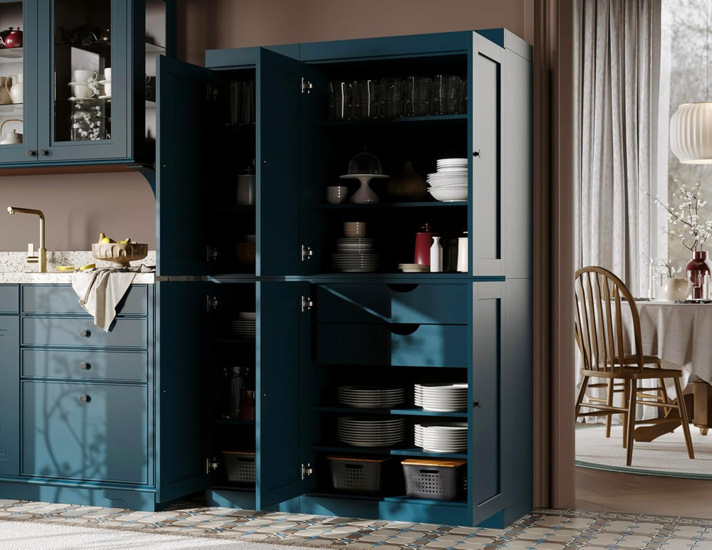 Palace Imports Solid Wood Kitchen Pantry Cabinet - 71.5" H x 48.5" ...