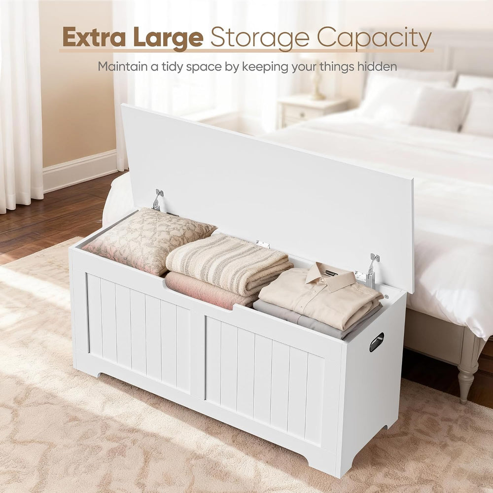 SUPER DEAL Storage Chest, 39 inches Chest Box Organizer with 2 Safety Hinges,...