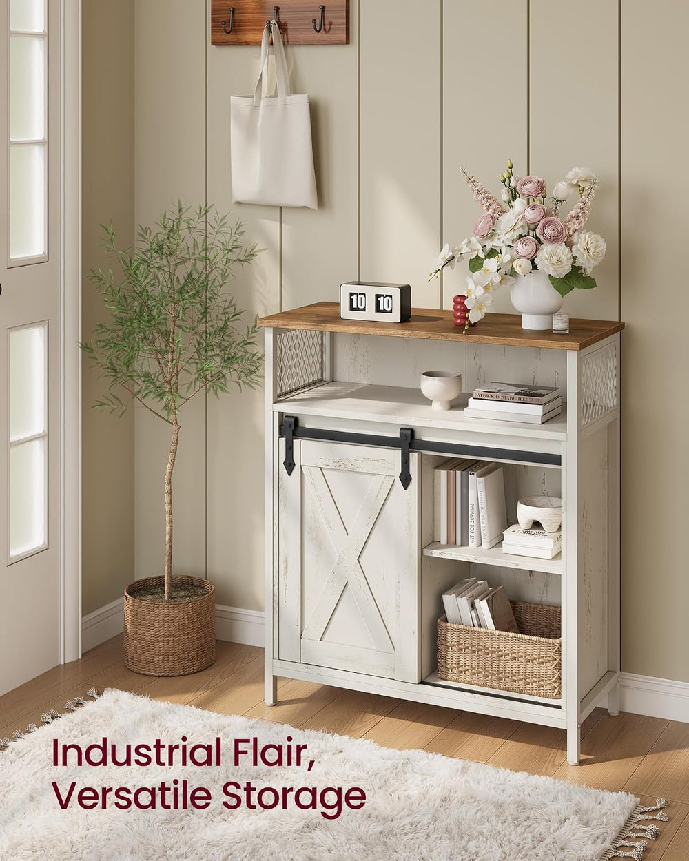 VASAGLE Buffet Cabinet, Coffee Bar Storage Cabinet, Sideboard with 1 Sliding ...