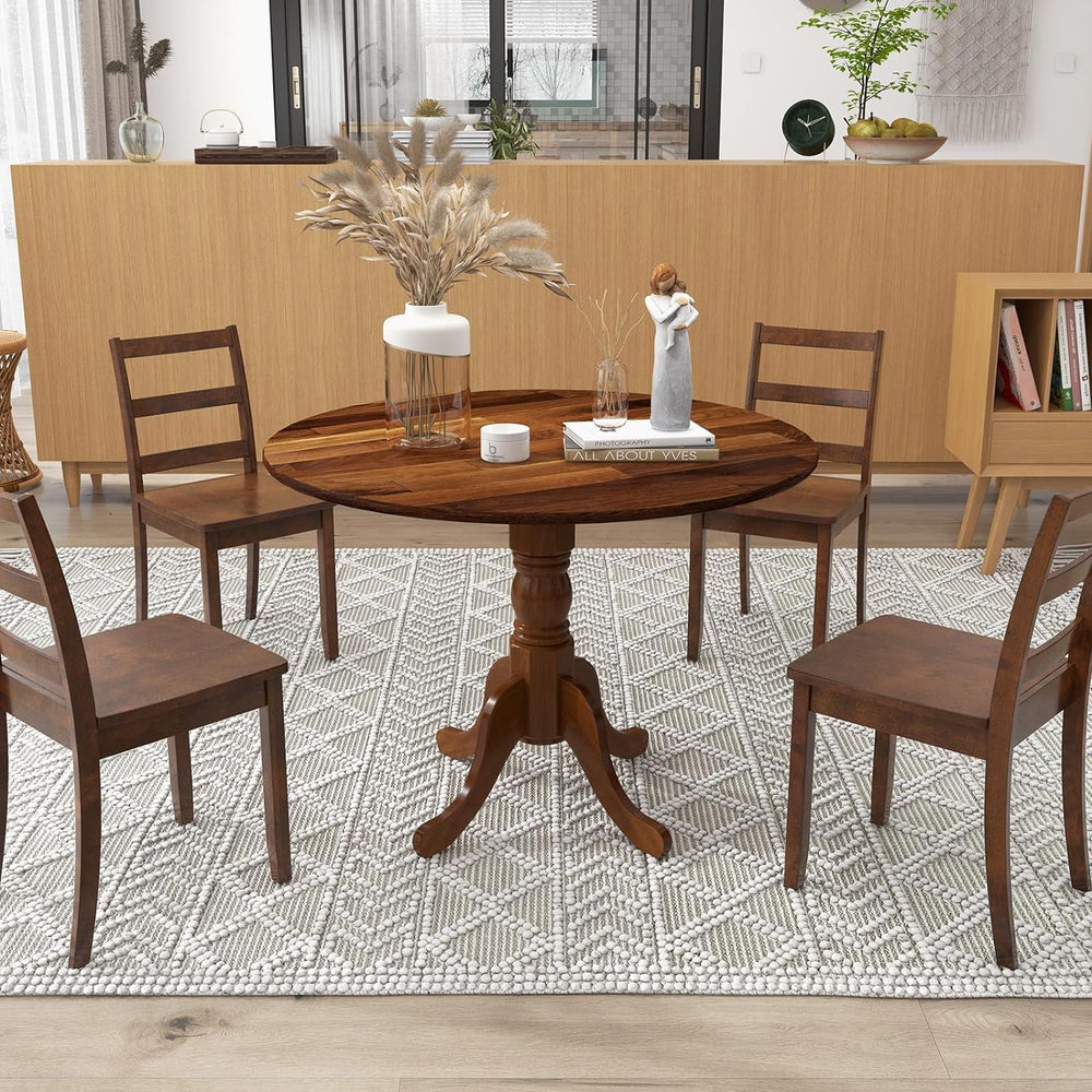 Giantex 39-Inches Round Rubber Wood Dining Table for 4 with Legs, 220 Lbs Cap...