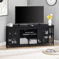 HOMISSUE Corner TV Stand for 55 Inch TV, Rustic Corner Entertainment Center with Storage, Industrial Media Console Table with Sliding Barn Door, Entertainment Center for Living Room, Black