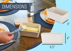 Nat & Jules Ceramic Stoneware 1/2 Pound, 2 Sticks Butter Dish with Airtight Bamboo Lid, Kitchen Accessory, Container Holder, Refrigerator Storage and Countertop Organization, Matte Cream