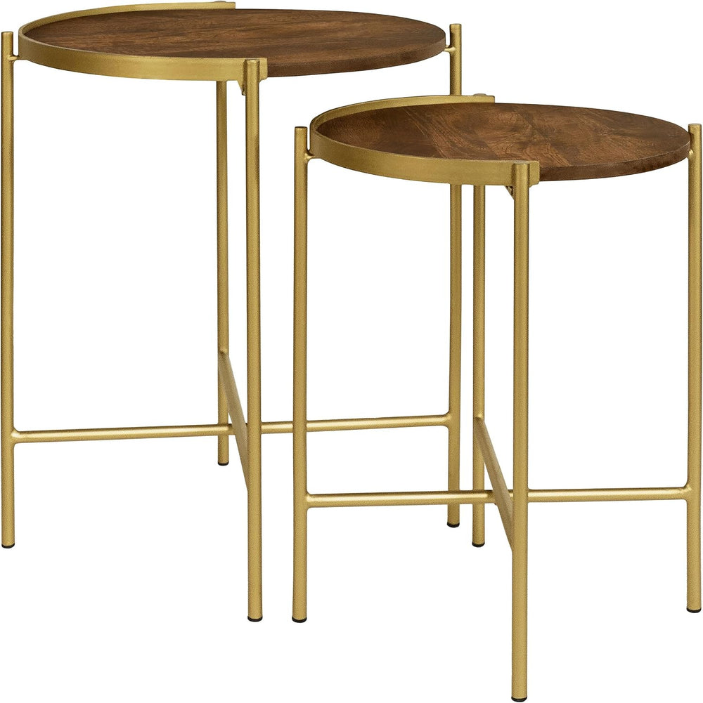 Coaster Home Furnishings - Malka - 2-Piece Round Wood Nesting Table Set with ...