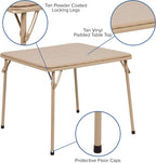 EMMA + OLIVER Kids Tan Folding Game and Activity Table - Toddler Table for Daycare Center