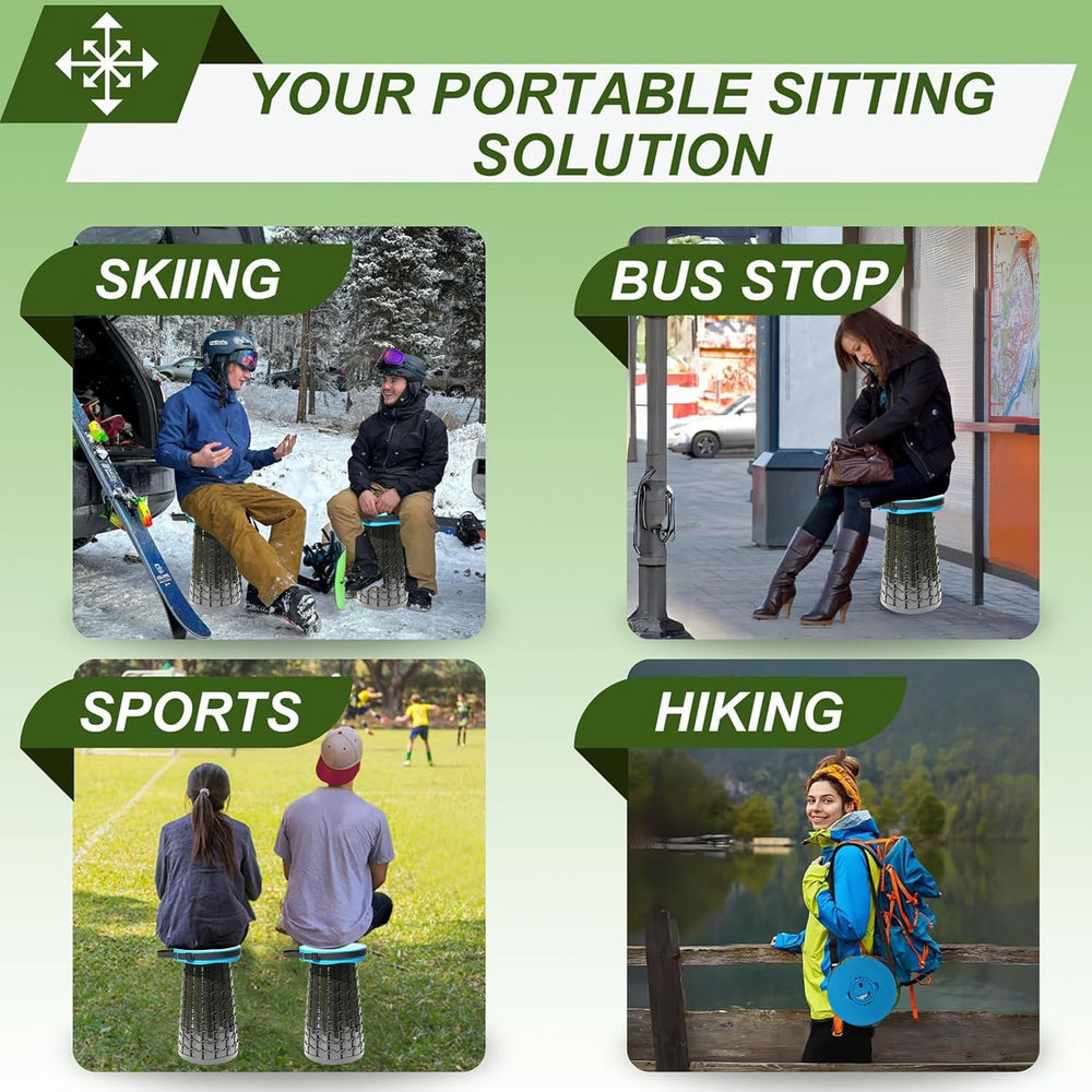 Upgraded XXL Collapsible Stool with Thick Cushion 19.7",1000lbs Max Weig...
