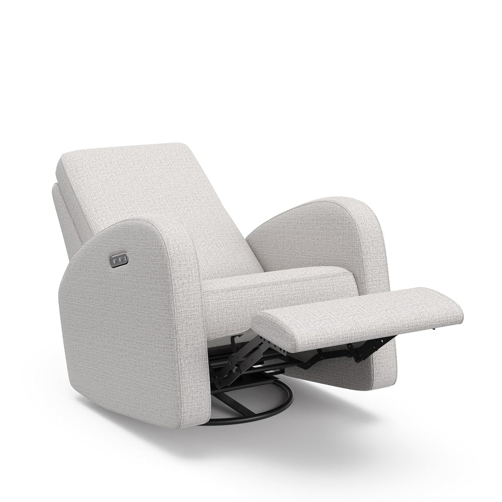 Storkcraft Santa Monica Power Recliner Swivel Glider, Steel Basketweave | GRE...