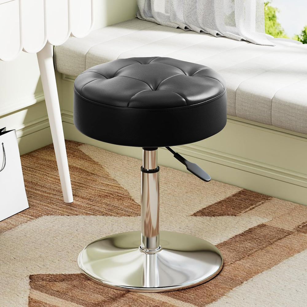 Youtanic Vanity Stool with Adjustable Height, 360°Swivel Ottoman Chair for Ad...