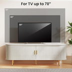 DHH 63 Inch Mid Century Modern TV Stand with Power Outlet for TVs up to 70 Inch, Entertainment Center with Storage and Adjustable Shelves, Media Console with Sliding Doors for Living Room(White)