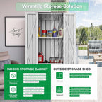 AECOJOY Outdoor Storage Cabinet Waterproof with Shelves, Vertical Tall Outdoor Cabinet Weatherproof, Garden Sheds & Outdoor Storage Clearance Cabinet Storage for Outside in White