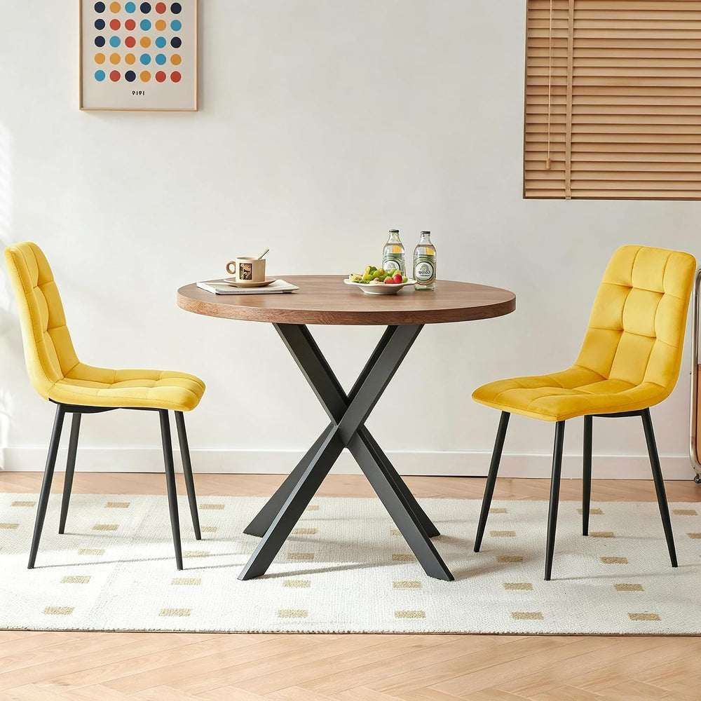 Homedot Small Dining Table Set for 2,37-in Round Kitchen Table Chairs Set Spa...