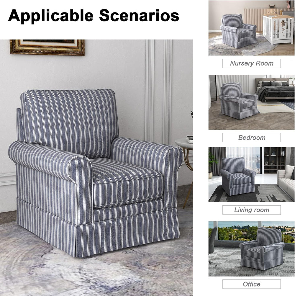 INZOY Swivel Accent Chair Set of 2, Mid Century Modern Reading Chair, Upholst...
