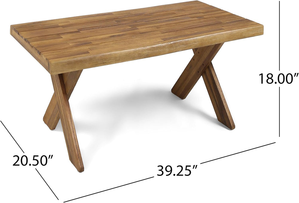 Christopher Knight Home Irene Outdoor Acacia Wood Coffee Table, Sandblast Tea...
