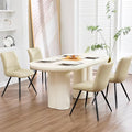 Dining Chairs Set of 4, Modern Dining Chairs with Thick Cushions, PU Leather Upholstered Kitchen Dining Room Chairs with Metal Legs for Dining Living Room (Khaki)